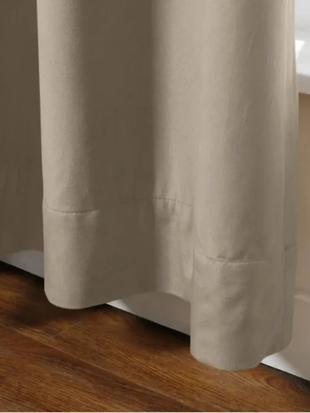 TWOPAGES Birkin Velvet Curtain Pleated Taupe Lined NWT (1) Panels 58Wx120L